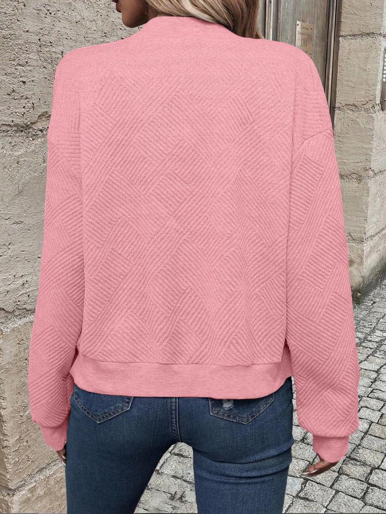 2025 Women's Spring/Fall Long-Sleeve Knitted Cardigan with Zipper Detail and Solid Color Design.