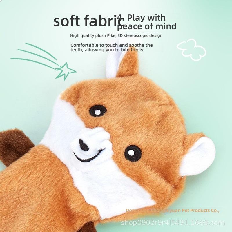 Durable Leather Surface Plush Dog Toy Chew Resistant Molar Squeaky Interactive Pet Play Accessories