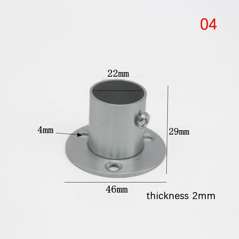 Stainless Steel Flange Seat For Wardrobe Curtain Cloth Rod Seat Round Tube Seats Bracket Household Furniture Hardware Towel Tube Holder