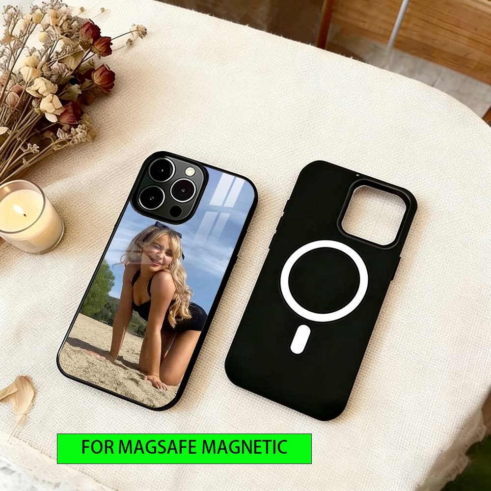 Actor Sabrina Carpenter Phone Case For iPhone17,16,15,14,13,12,11 Plus,Pro Magnetic For Magsafe Wireless Charging