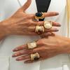 DIEZI Fashion Resin Acrylic Geometric Finger Rings For Women Girls Men 5 Colors Irregular Knuckle Gem Stone Joint Ring Jewelry