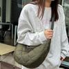 Effen Kleur Ruit Crossbody Tas Gewatteerd Verstelbare Band Halve Maan Tas Grote Capaciteit All-match Nyl Schoudertas Outdoor