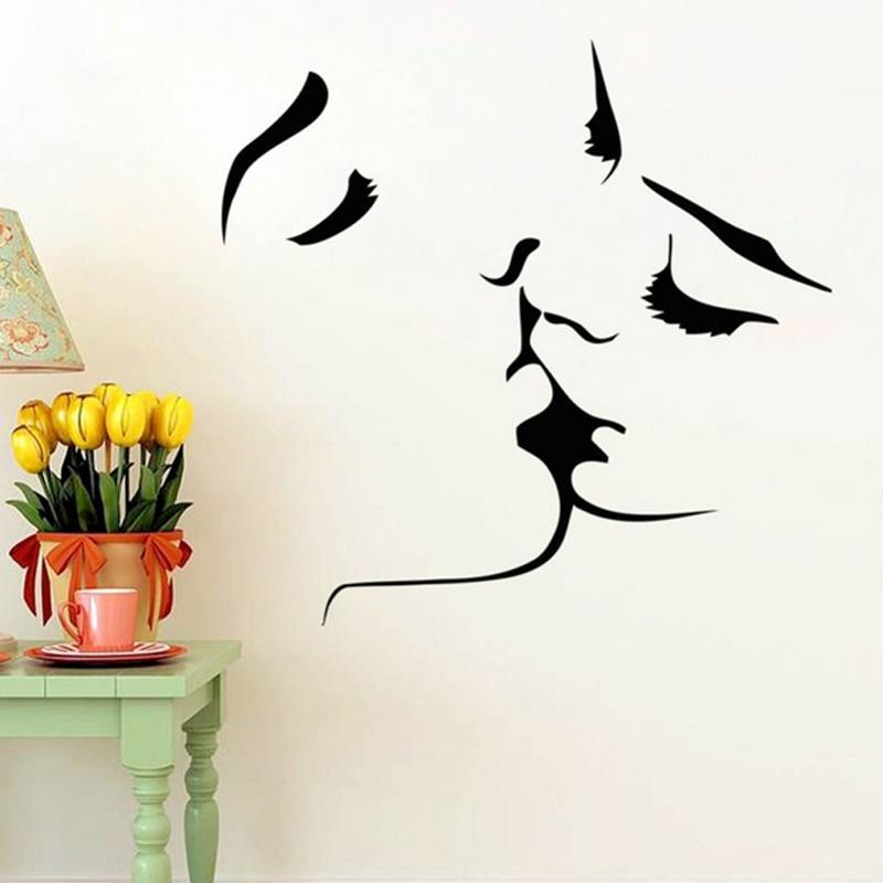 Removable Art Kissing Lover Decal Wall Sticker Mural Home Living Room Bedroom Decor ADM