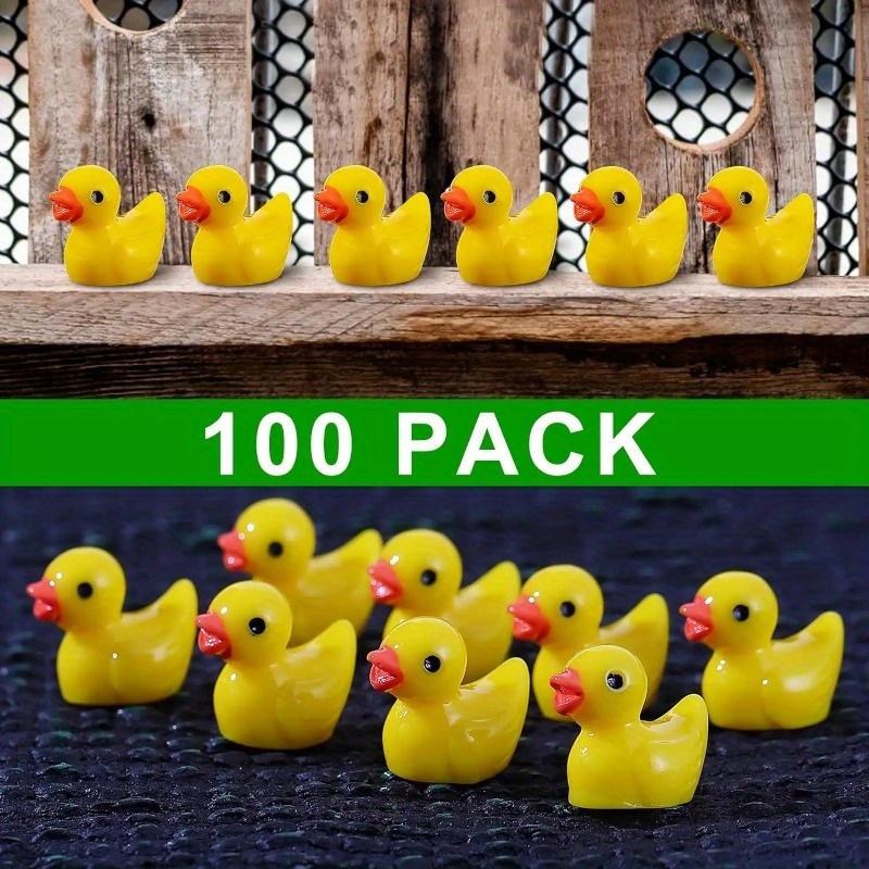 100Pcs Resin Mini Duck Miniature Figurines Ornaments Decor Yellow Animal Garden Crafts Tiny Duck Landscape Plants Fairy MIT