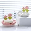 Creative Floral Soap Box Draining Non-slip Soap Dish Bathroom Accessories Sea White Soap Holder for Home Bath Soap Holder Rack