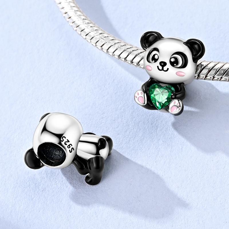 New Charms Beads Pendants Copper Panda Heart Shape Family Elephant Charm Fit Original Bracelet Woman Jewelry