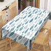 Blue White Sardine Fish Print Rectangle Tablecloth for Table Decor Washable Farmhouse Kitchen Dining Table Cloth Party Decor