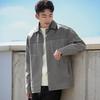 TonLion Men's Mixed Material Shirt Collar Jacket