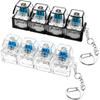LED Light-Up Keychain Keyboard Clickable Button Fidget Toy for Stress Anxiety Relief Portable Desk Accessory Office Decor Gift