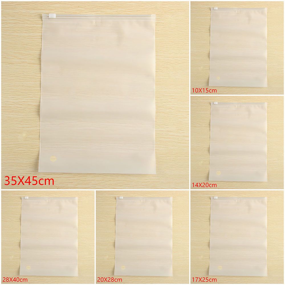 5PCS Portable Cloth Organizer Waterproof Storage Pouch Translucent Plastic Bag Zip Lock