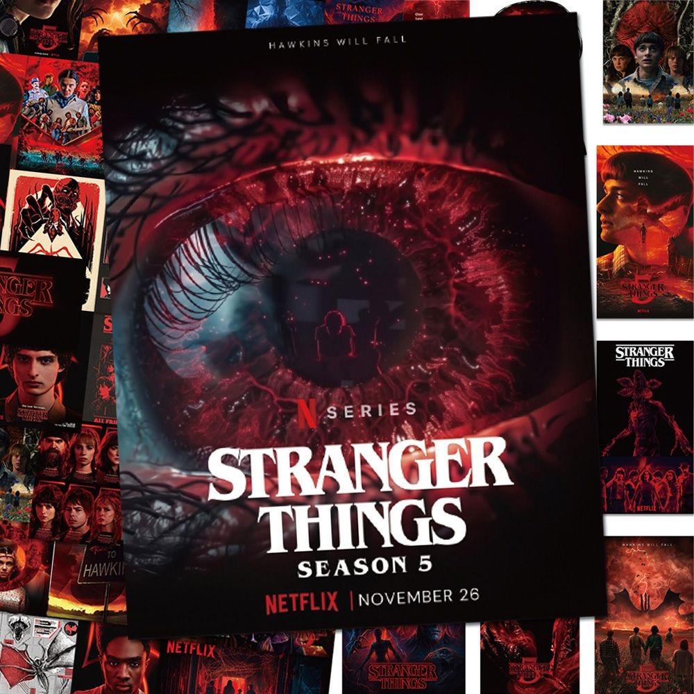 54 ცალი Stranger Things სტიკერი, სტიკერები ფილმის ანიმე სტიკერები ლეპტოპისთვის, დღიურისთვის, სკეიტბორდისთვის, გიტარისთვის, ბარგისთვის