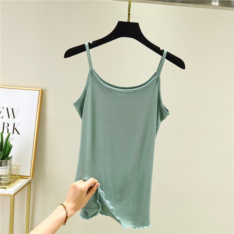 Gilet à bretelles en modal pour femme, haut ample et fin, sexy, été