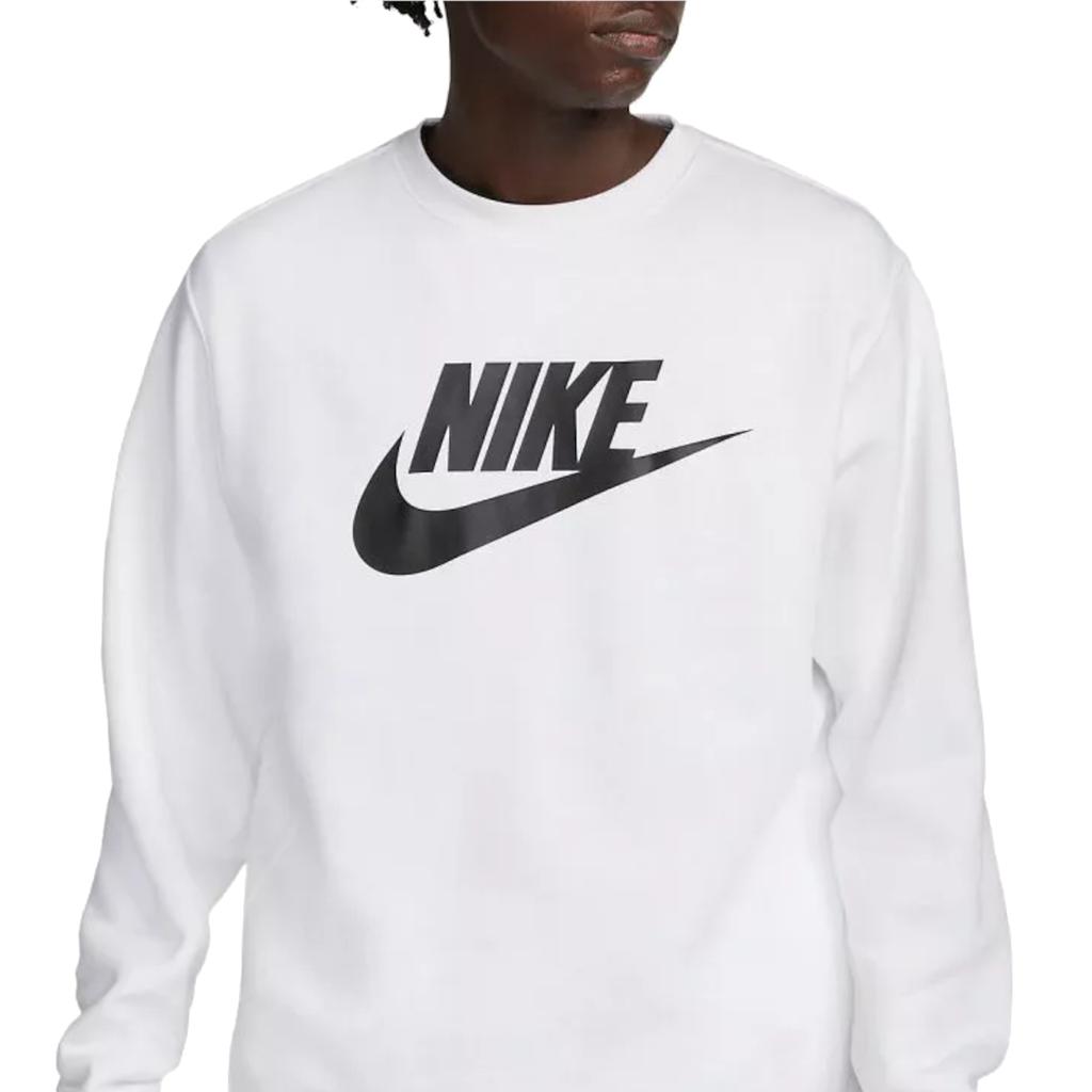 Nike Sportbekleidung Club Fleece, Herren weißes Sweatshirt