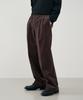 ARRAYED Straight Wide Two-Pleat Elastic Corduroy Pants [Navy]
