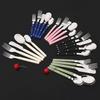 20Pcs Cutlery Set Acrylic Handle Tableware Knife Fork Set Stainless Steels Green Silver Western Dinnerware Home Kitchen Flatware