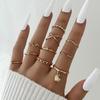 Modeschmuck Ringe Set Gold Farbe Hohle Runde Öffnung Frauen Fingerring für Mädchen Dame Party Hochzeitsgeschenke