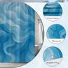 Blaue Wellenmuster Duschvorhang Maschinenwaschbar Ganzjahres-Wasserdicht Sichtschutz Abstraktes Design Modern 12 Haken