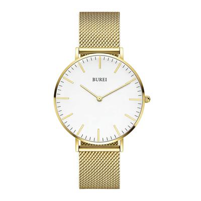 Women's Watch Analog Quartz Waterproof Mesh Band Stylish Brand Casual Popular Commute School Thin Lightweight Female Wristwatch (Gold, Gold,