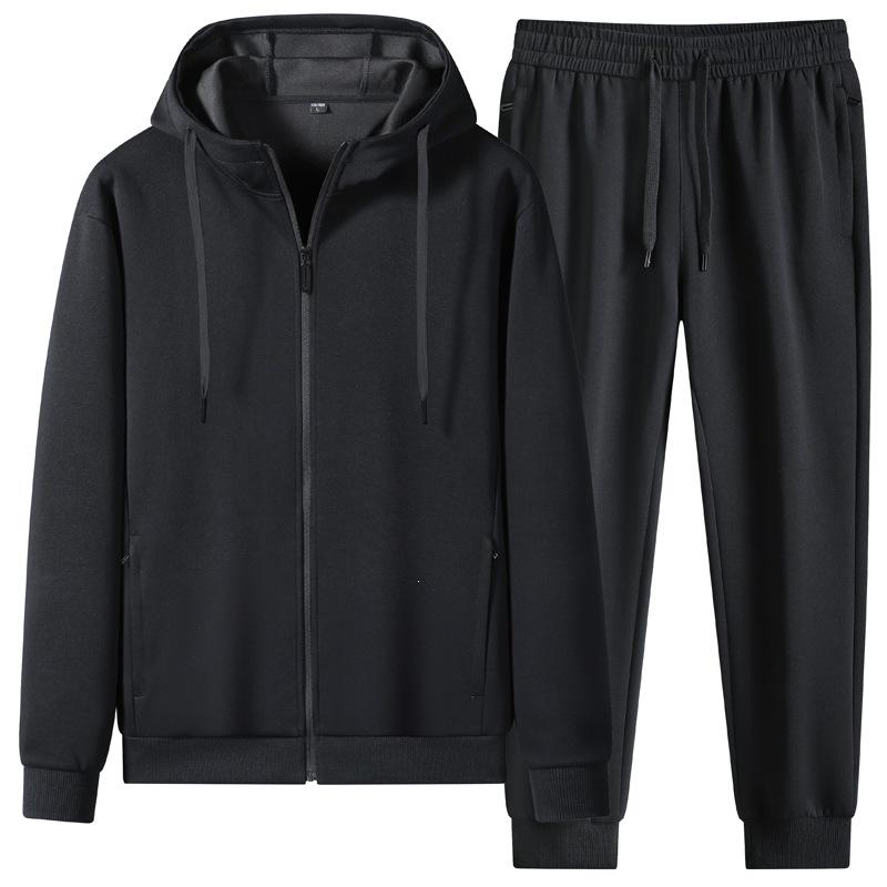 Men's Plus Size Stand Collar Velvet Thickened Autumn/Winter Sports Suit