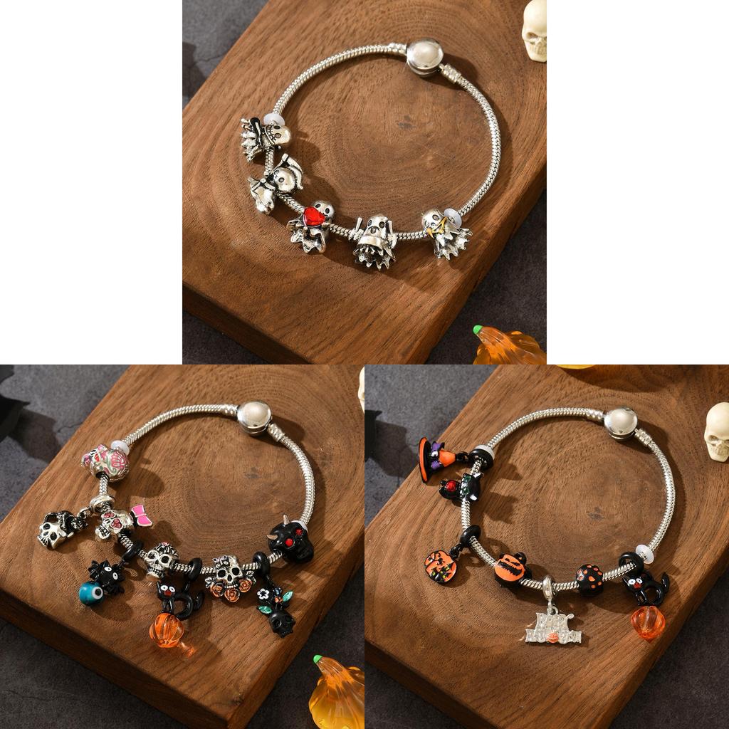 Halloween Ghost And Reaper Metal Bracelet With Gothic Design For Unisex Gift