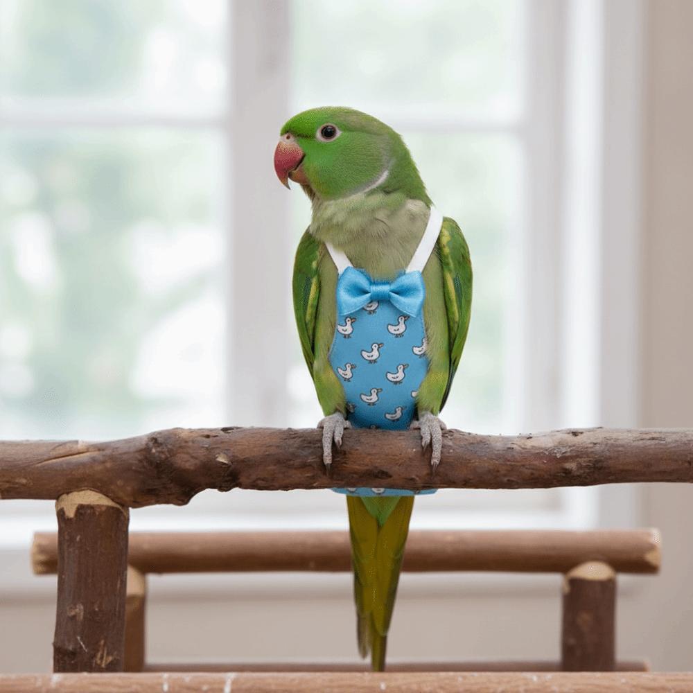 Cartoon Animal Pattern Bird Nappy Bowtie Bird Flight Suits Parrot Flying Clothes Daily Clothing