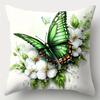 Lebhaft Grün Schmetterling & Blüte KissenbezügeWohnzimmer Sofa Kissenbezug, weich und bequem, Schlafzimmer Raumdekoration