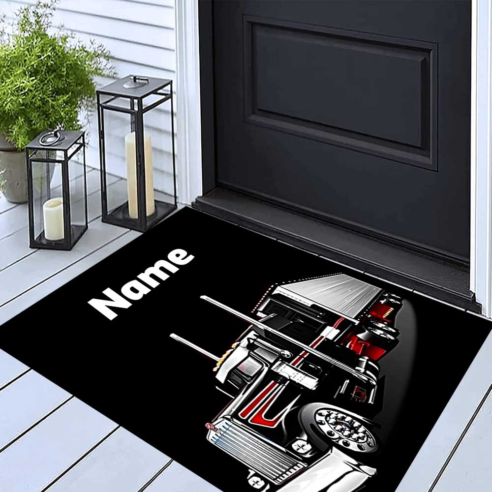 Heavy Trucks Customize Your Name Rug, Office Chair Cushion, Home Bedroom Living Room Gift.