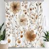 Flower and Leaf Style Printed Shower Curtain Bathroom Curtain,Hanging Curtain With 12 Hooks Decoration Machine Washable