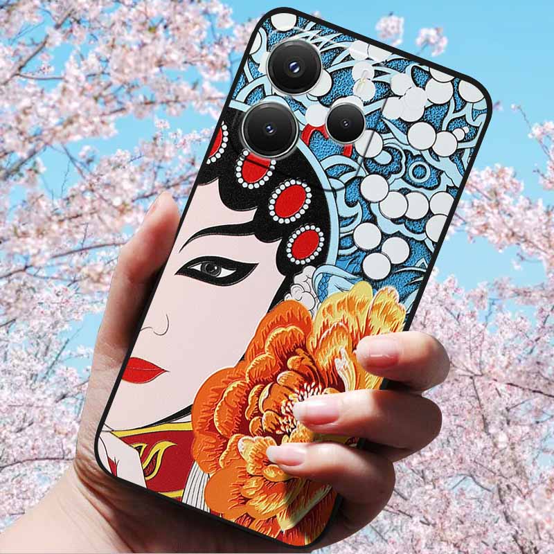 For Xiaomi Redmi Note 14 5G 4G Cases 3D Relief Embossed Retro Soft Silicone Covers For Redmi Note 14 5G Global Version 3D Cases