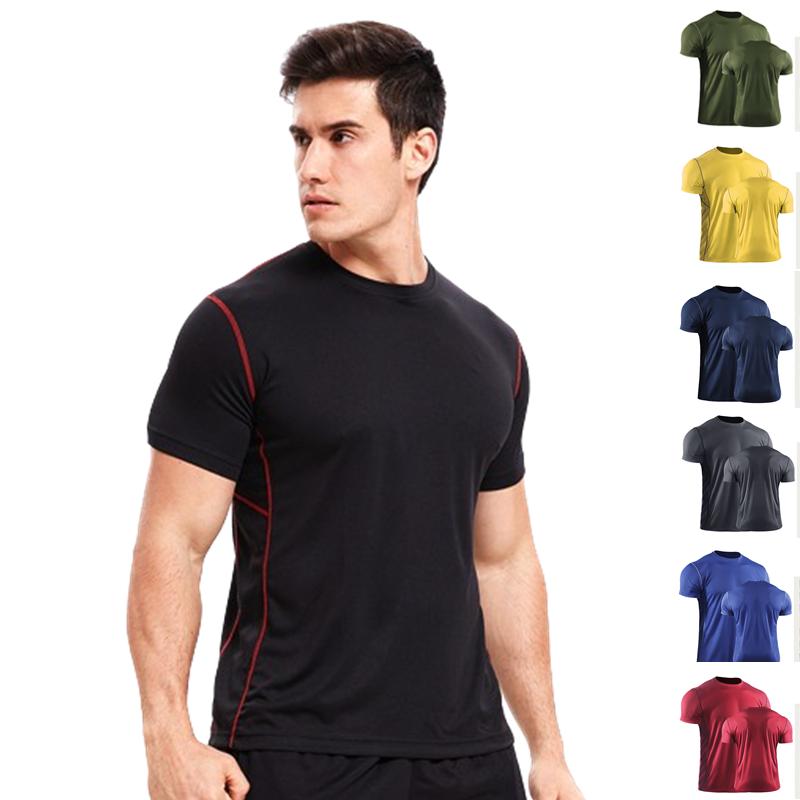 T-shirt da uomo, abbigliamento da palestra, compressione, fitness, bodybuilding, abbigliamento sportivo