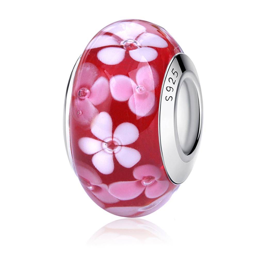 925 Silver Murano Glass Charms Fit Bracelets Round Murano Glass Charms Beads DIY Women Jewelry Gifts For Women