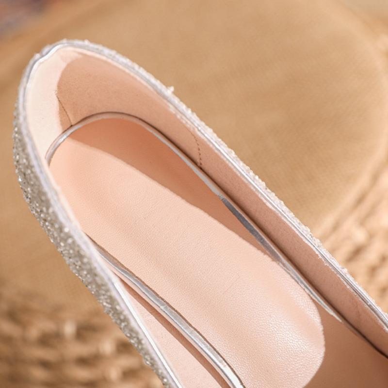 New Style Pointed Stiletto High Heels Plus Size and Width Single Shoes Crystal Wedding Shoes