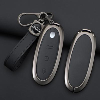 Zinc Alloy + Leather Car Key Case Cover Shell For Dongfeng Nammi 01New Engery High Level Keychain Protective Accessories