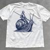 Knight Riding Snail Shirt: Surreal Vintage Fantasy Graphic Tee