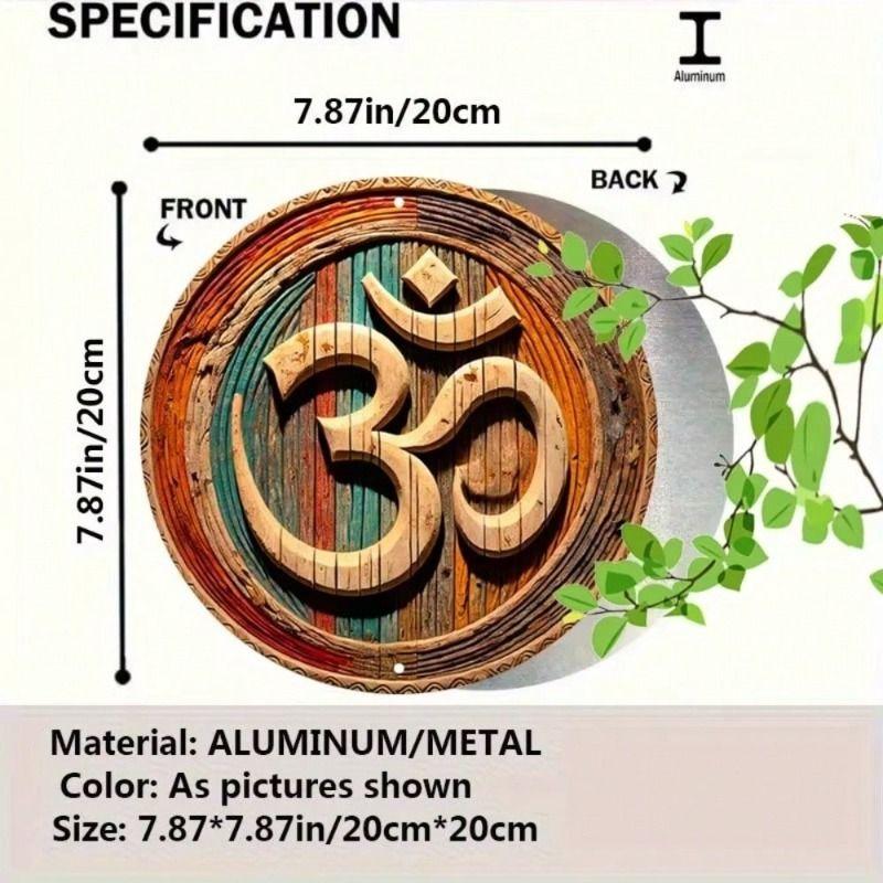 1 pc Round Metal Wall Art Decor for Office Living Room Patio (20x20 cm)