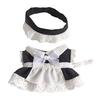Niannyyhouse 10cm Plush Clothes Maid Outfit Headwear Apron Dress Dress-Up Cotton Doll Accessories (Black)