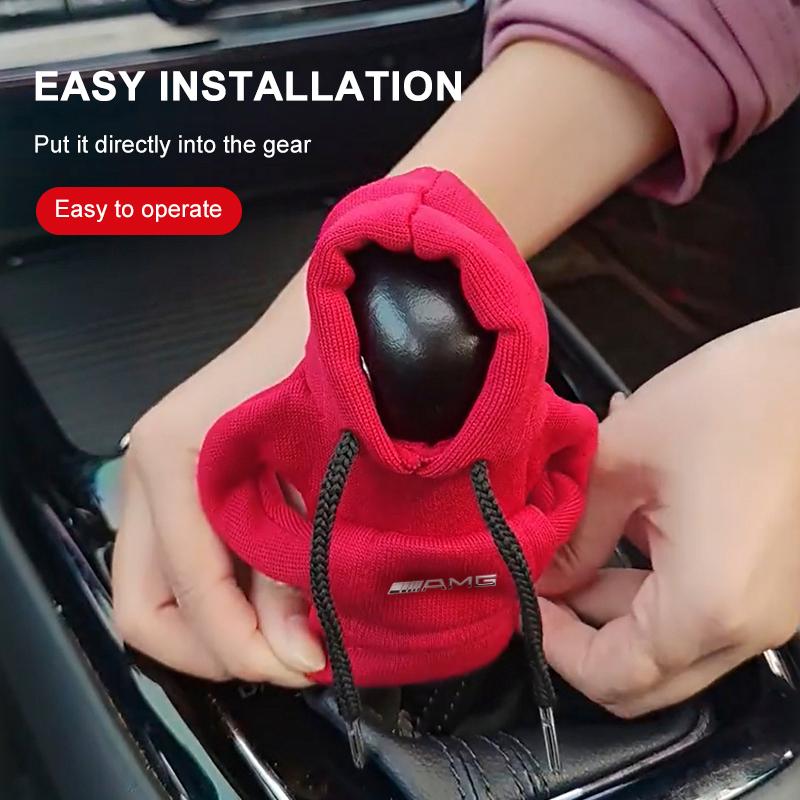 Hoodie Car Gear Shift Knob Cover Fashion Gearshift Handle Decorative For Mercedes Benz AMG GLC GLE CLA W204 W205 W203 W211 W212 W213