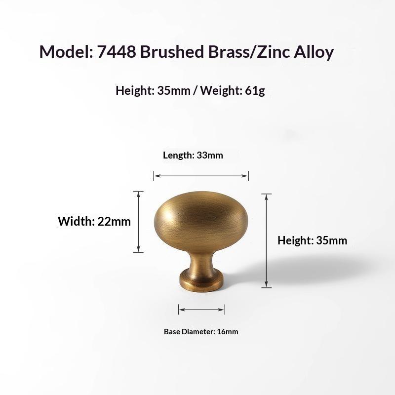 1Pcs Kitchen Furniture Handles Vintage Style Brass Handles Bronze Single-Hole Small Knob For Wardrobe Doors Drawers And Cabinets
