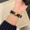Luxury For Apple Watch Ultra 49mm Band H-Shaped Diamond Butterfly Buckle Leather Strap Suitable for Iwatch Series 11/10/9/8/SE3 46/45/44/42/41/40/38mm