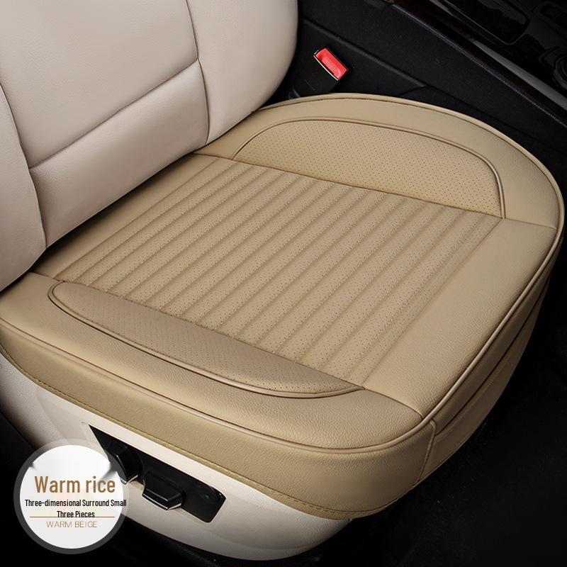 Leather Universal Car Seat Cushion, Breathable and Full Surround Design for All Seasons.
