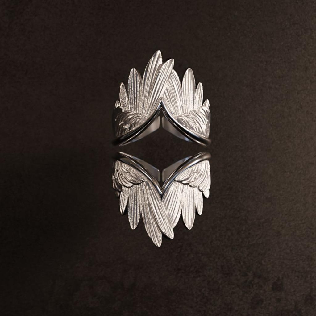 Retro Angel Wings Ring For Women Zinc Alloy Color Punk Gothic Adjustable Open Ring Handmade Designer Zircon Unisex Accessories Gift