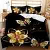 Gouden Vlinder Dekbedovertrek Set King Queen Size Mooie Blauwe Vlinder Beddengoed Set Vrouwen 2/3 Stuks Polyester Dekbedovertrek