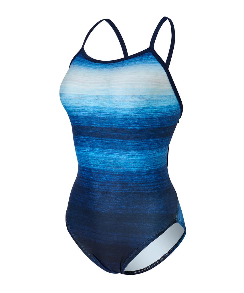 Laelliseupocheu [Rsla419 Nvy] Odd Double Strap X-Back Swimsuit Navy