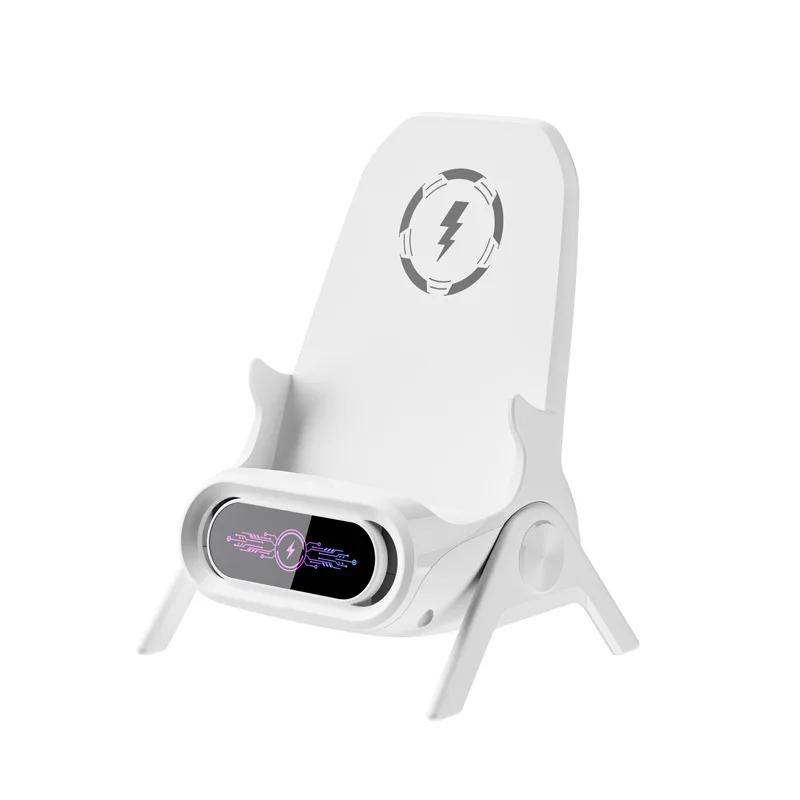 Chargeur sans fil pour téléphone portable 15 W, support de bureau compact, charge rapide et pratique pour téléphone/tablette, supports de charge intelligents