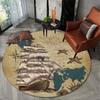 1pc Sailing Ship Pattern Round Rug,Anti-fatigue Throw Carpet,Anti-skid Patio Mat,For Living Room Bedroom Home Spring Decor Indoors Outdoors