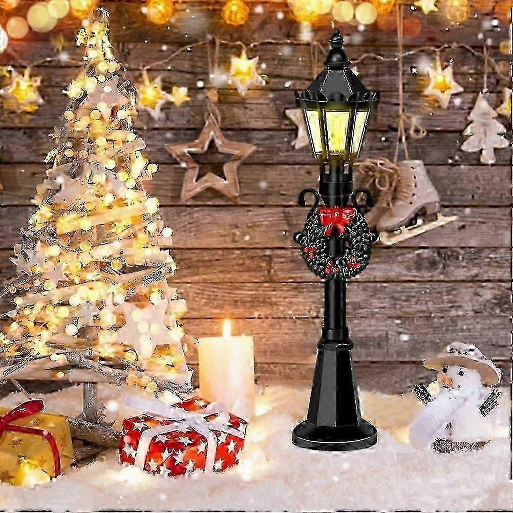 4 Pcs Christmas Mini Street Light Models Dollhouse Streetlight Miniature Village Pathway Lantern Post for DIY Micro Landscape Fairy Garden Accessories