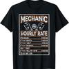 Funny Mechanic Hourly Rate Labor Rates T Shirt - Men's Summer Cotton Graphic Tee