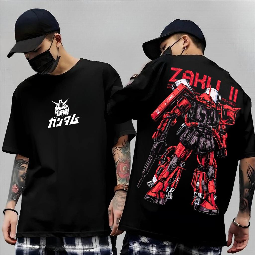 Anime Japonais Mobile Suit Rx782 Gundam T-shirts d'été à manches courtes en coton imprimé Unisexes Unisexes Harajuku Y2k Hauts T-shirts Parent-Enfant