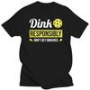 Vintage Dink Verantwoordelijk Grappige Pickleball T-shirts voor Heren Ronde Hals Katoenen T-shirts Korte Mouw T-shirts Cadeau Idee Kleding