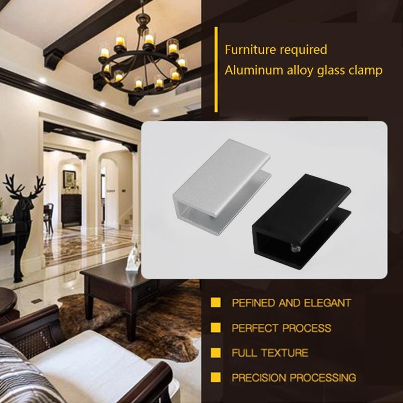 2Pcs Glass Shelf Brackets Home Furniture Hardware Glass Fixed Clips Hardware for Bathroom Living Room